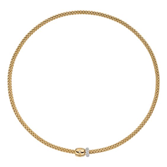 Collana Fope Donna Prima in Oro giallo Diamante 0.19 Ct 07F08CX_PB_G_BGX_040 - 07F08CX_PB_G_BGX_040